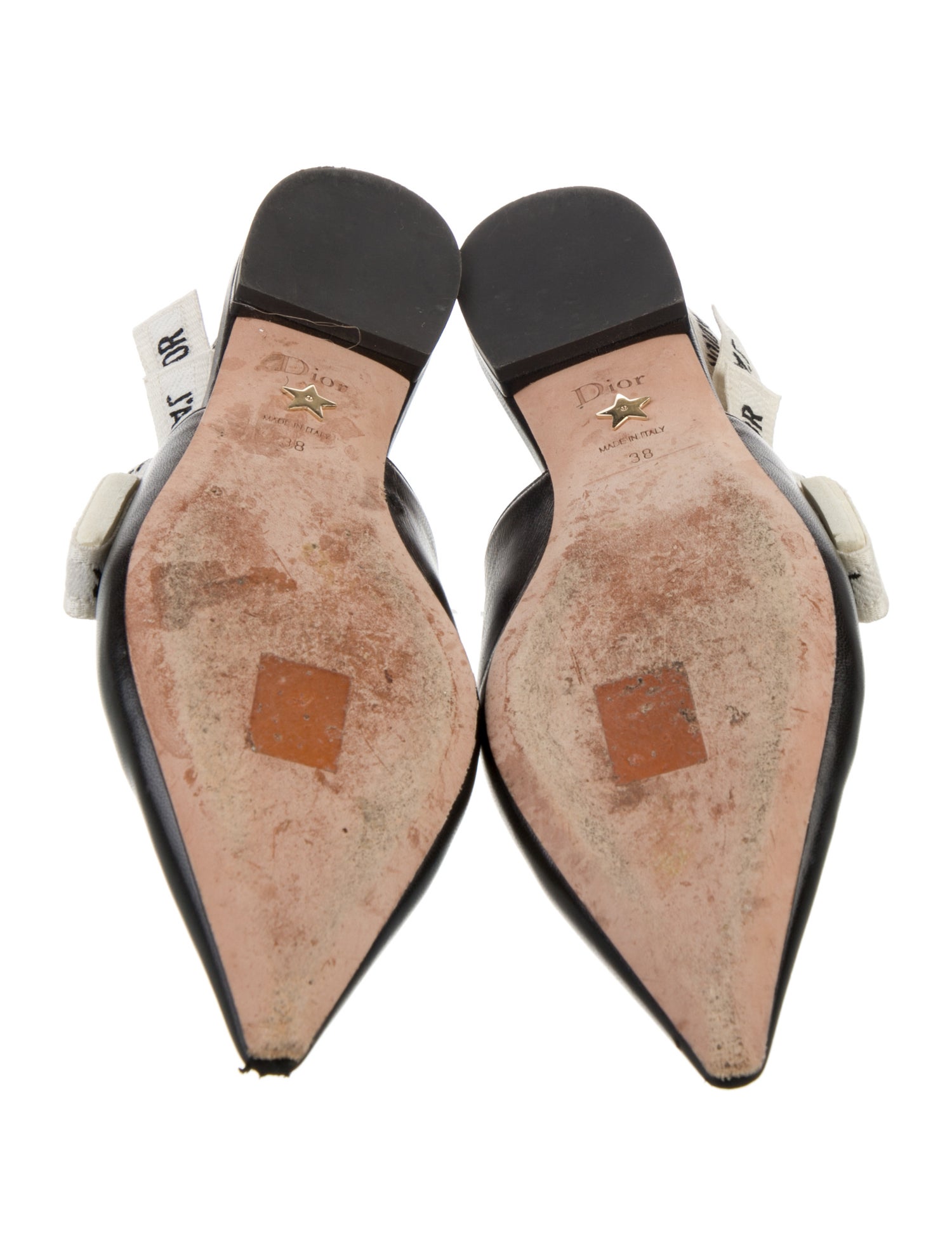 Christian Dior Leather Printed Slingback Flats